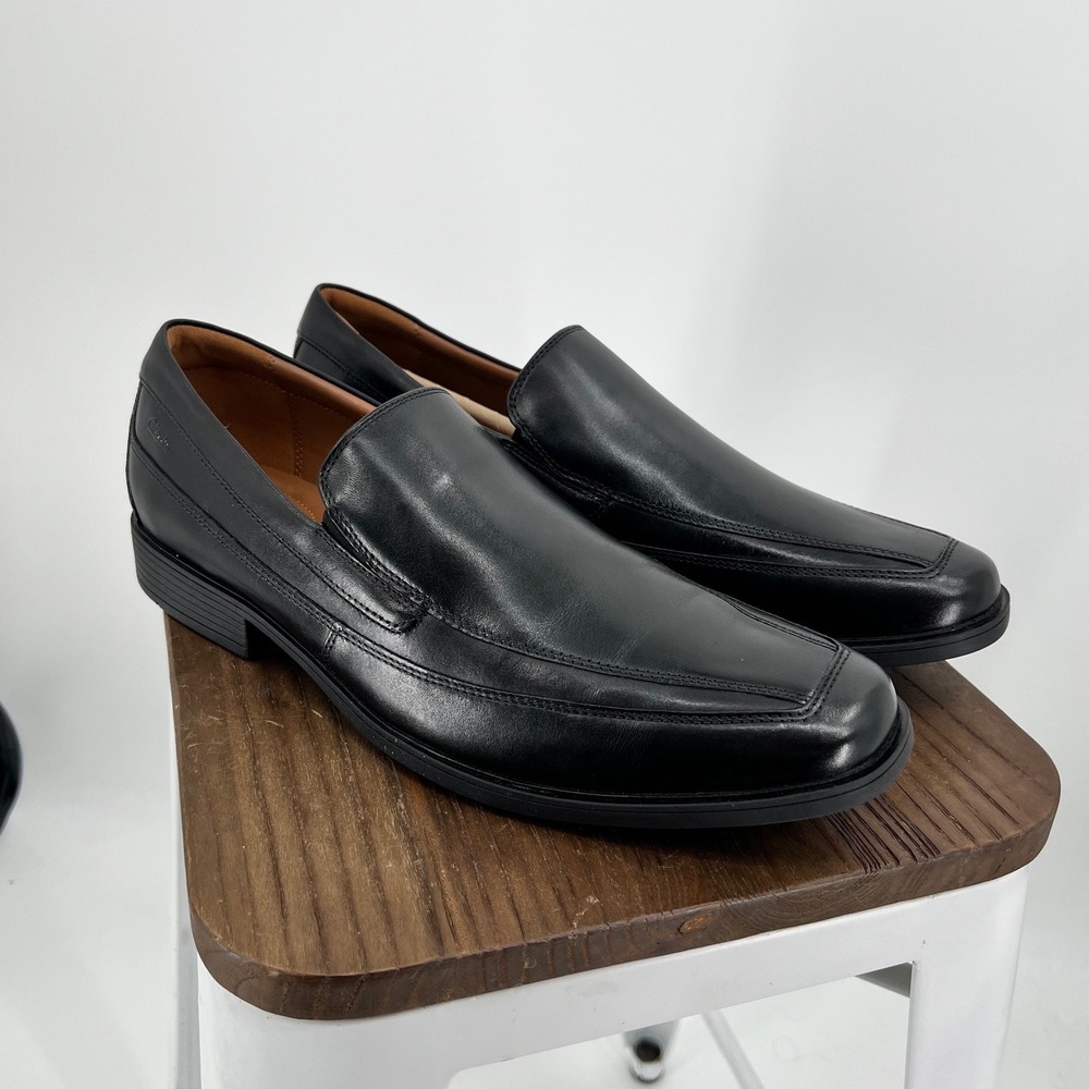 Clarks Collection Tilden Free Black Leather Loafers Men's 13 NWT